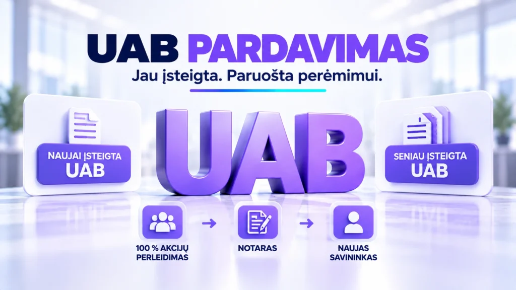 UAB pardavimas – jau įsteigtos UAB įsigijimas