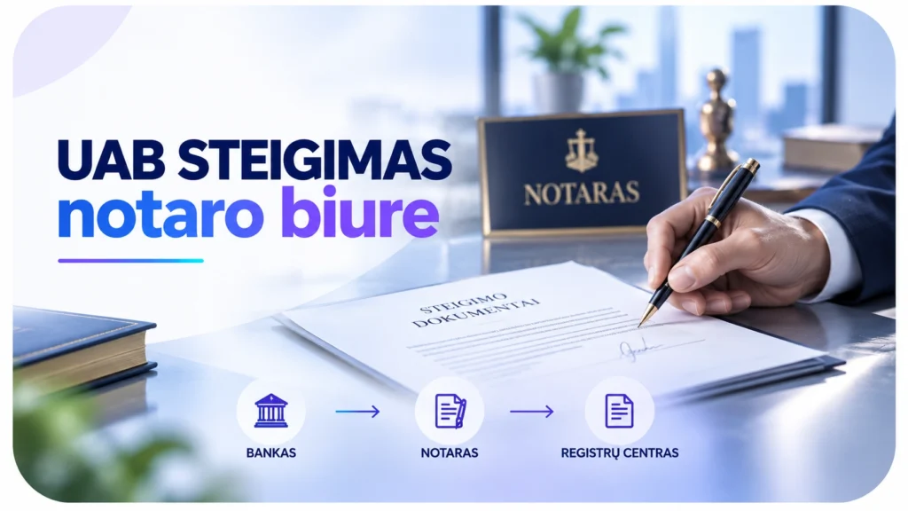 UAB steigimas notaro biure – dokumentų pasirašymas