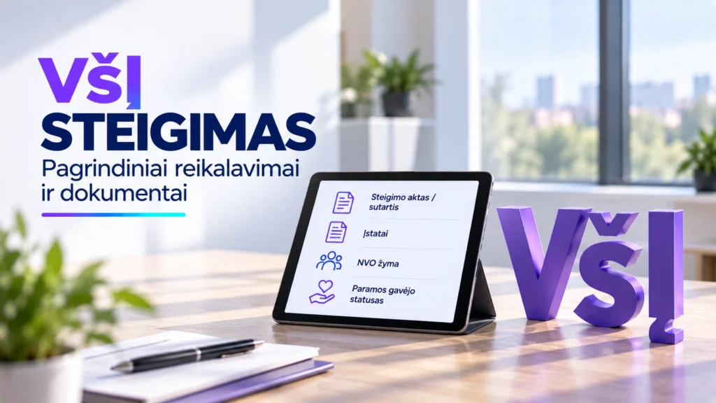 VšĮ steigimas – pagrindiniai reikalavimai ir dokumentai